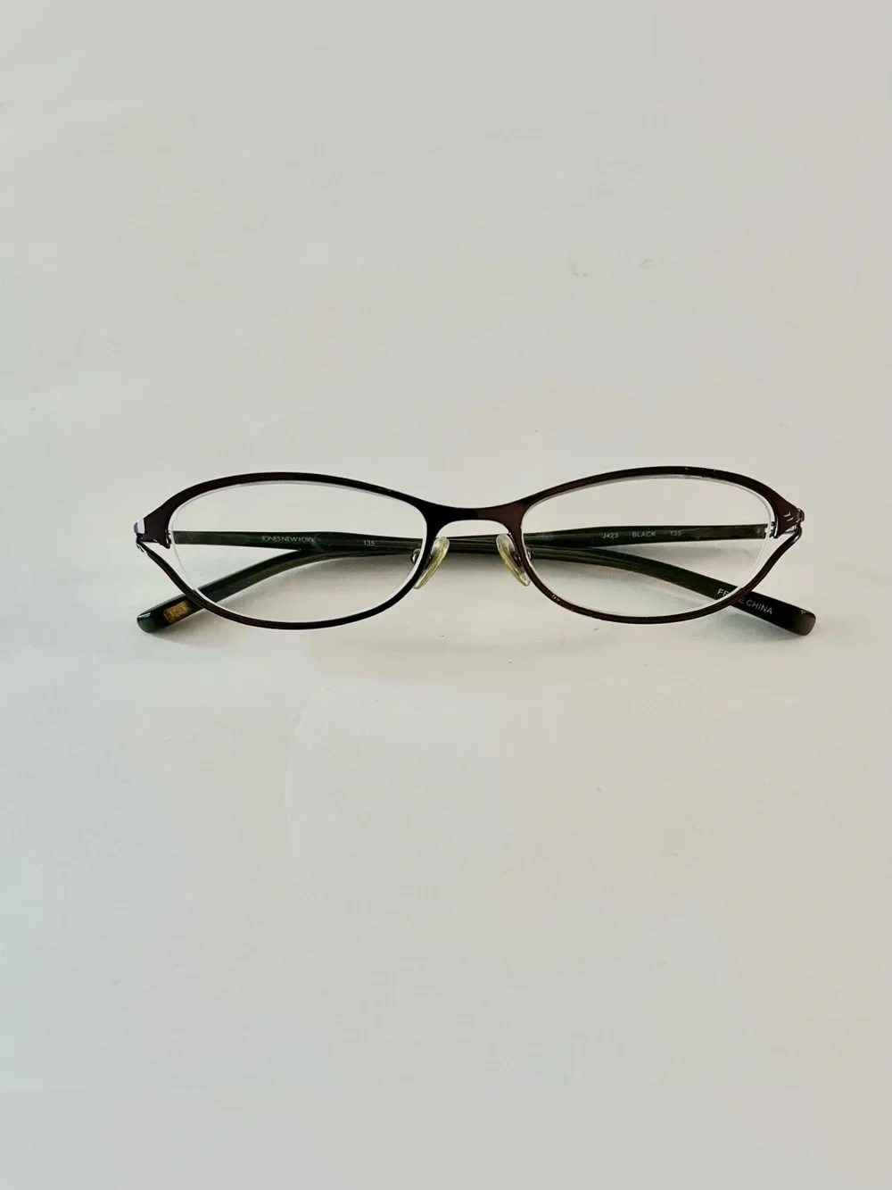 JONES NEW YORK J423 Black Gunmetal Oval Eyeglass Frames 50-18-135 Women